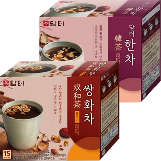 한차 티백 담터 쌍화차 15T+한차 15T 생강차, 15g