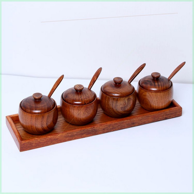 우든 양념통세트 조미료 양념병 심플, D