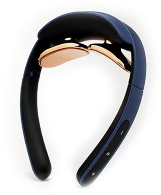 카만 넥테라피스트 에어 저주파 온열기능 무선 목안마기, 나이트 블루