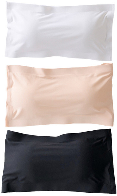 오프숄더 브라 3종세트 끈없는 브라 심리스 노라인 누디 메쉬 탱크탑 튜브탑