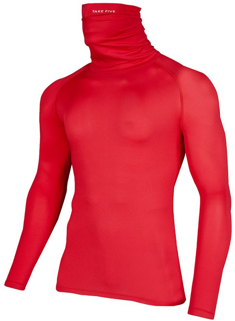 테이크파이브 뉴 기능성 남자 언더레이어 안면 마스크 일체형 목폴라 긴팔 상의