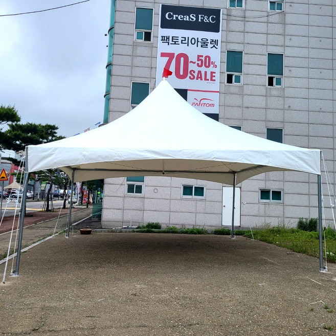 (주)한국캐노피 몽골천막 6m x 3m 몽골텐트 행사천막 고정천막 행사용천막, 6mx3m 몽골천막 백관골조+모기장 벽면