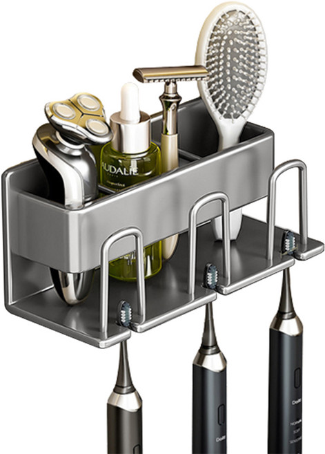 더자카 모던 무타공 칫솔걸이세트 M, 그레이, 1세트