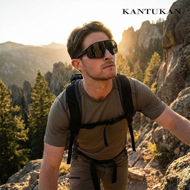 칸투칸 편광 와이드 렌즈 스포츠 고글 선글라스 자외선 99.9% 차단 UV 400차단 CTC-001B, 블랙, 1개