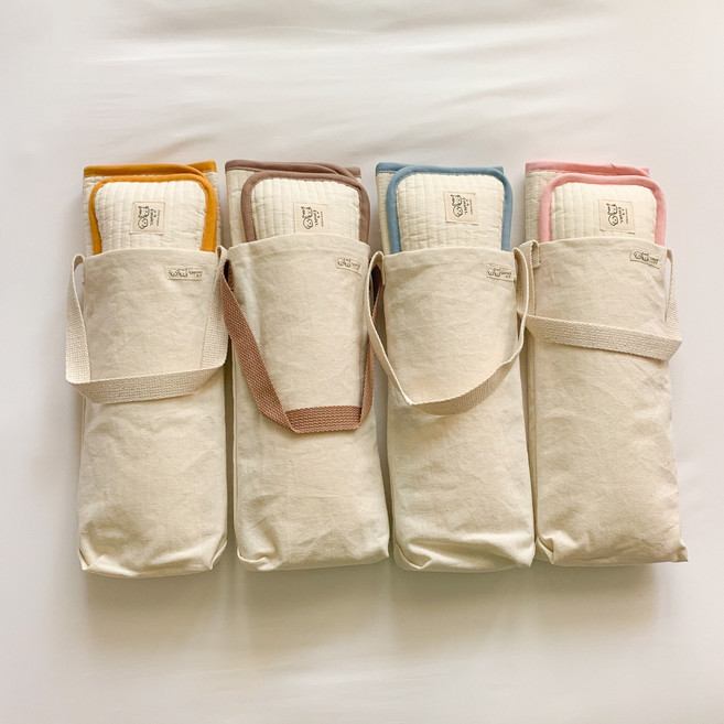 [개달당]댕나잇 미니 휴대용 베개매트SET_강아지패드 고양이패드 강아지매트 유모차매트 카시트매트, 블루