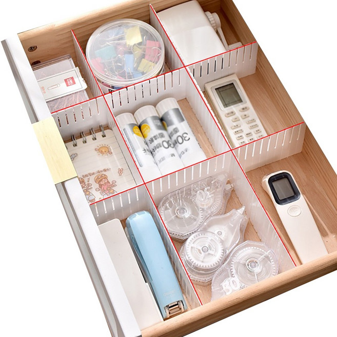 votgl 잘라쓰는서랍 정리 칸막이 길이조절서랍칸막이, 10개, 흰색