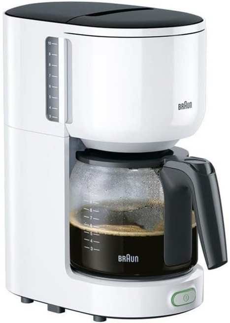 브라운 필터 커피메이커 KF3100WH 10컵 유리머신, 화이트