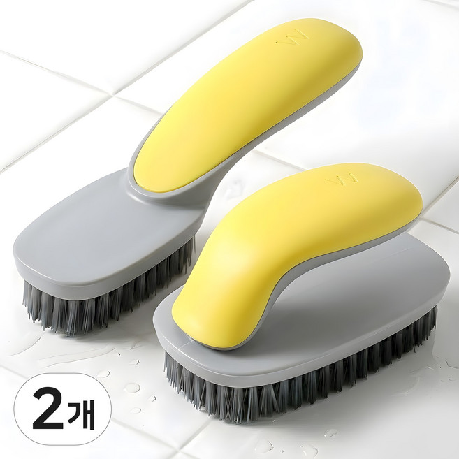 운동화 세탁솔 부드러운 신발 세척솔 청소 브러쉬 화장실 바닥솔, 1세트, 그레이옐로