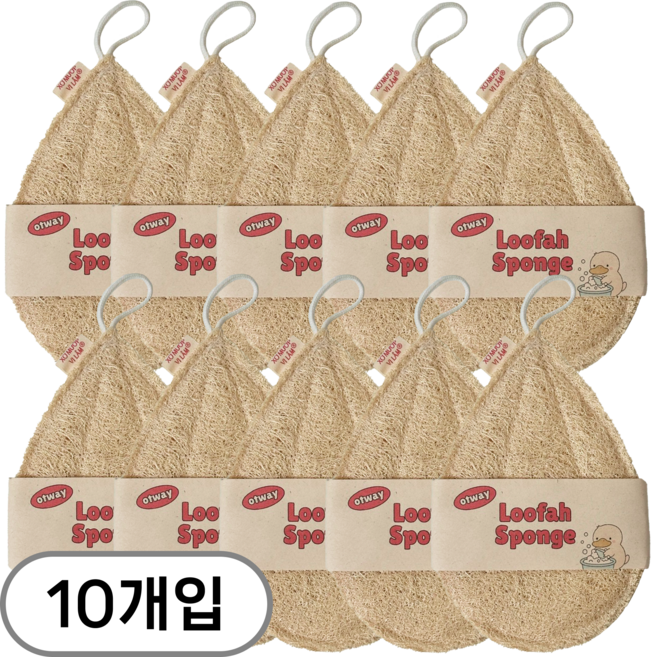 오트웨이 천연 수세미 대형, 1세트, 10개입