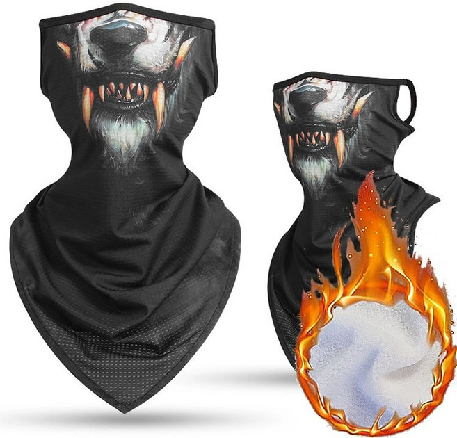 야외 얼굴 안면 선캡 햇빛, 1개, 울프맨 플리스안감