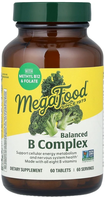 MegaFood 균형 잡힌 B 복합체 60정 MegaFood (메가푸드), 1개 - 쿠팡