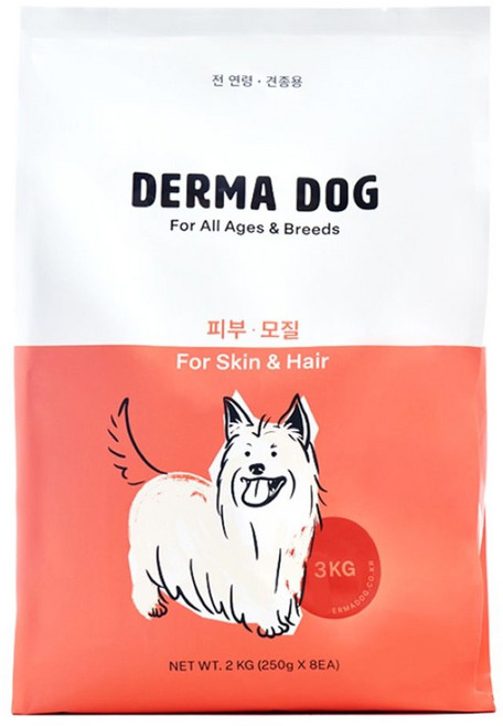 더마독 강아지 기능성 사료, 피부/피모, 3kg, 1개