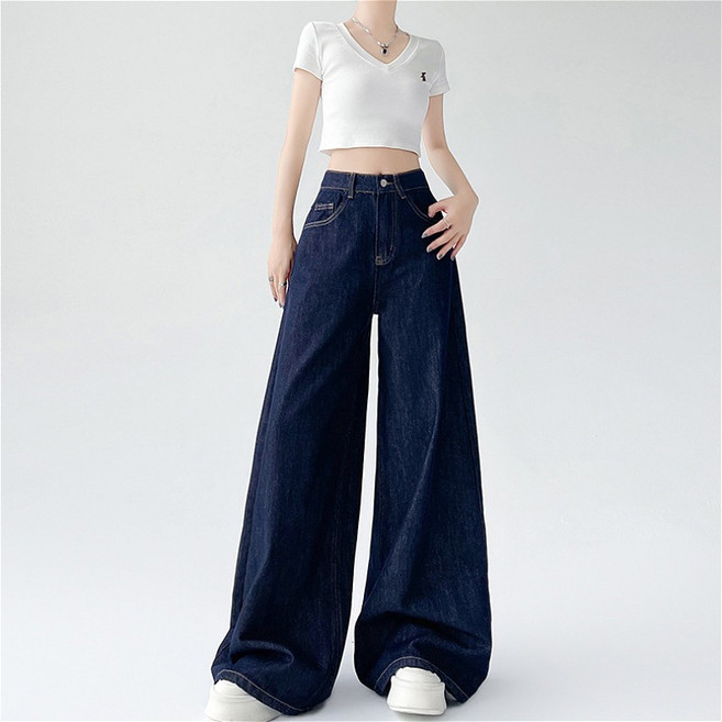 SAHINER 세미와이드핏 여자청바지 하이웨스트 날씬해 보이는 청바지 BNZ29