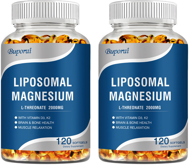 Buporai 脂質體鎂 L-蘇糖酸鎂 2000mg 補充劑 促進腦部與骨骼健康, 240組