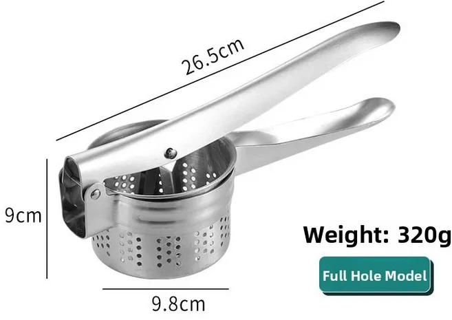 수동 과즙기 316 스테인레스 스틸 가정용 과일 프레스 감자 으깨는 기계 과즙기 과일 분쇄기 주방 요리 도, 05 전체 구멍 모델/얇은