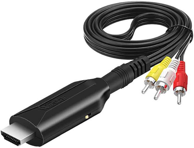 체리스팟 D31W RCA to HDMI 컨버터 AV to HDMI 구형 게임기 HDMI 스테레오 변환, 1개