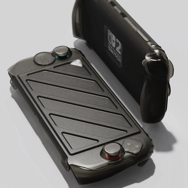 스컬앤코 닌텐도 스위치2 케이스 스탠드 그립 케이스 + 프론트 커버 세트, 1개, 스모키블랙, 스탠드그립케이스+프론트커버