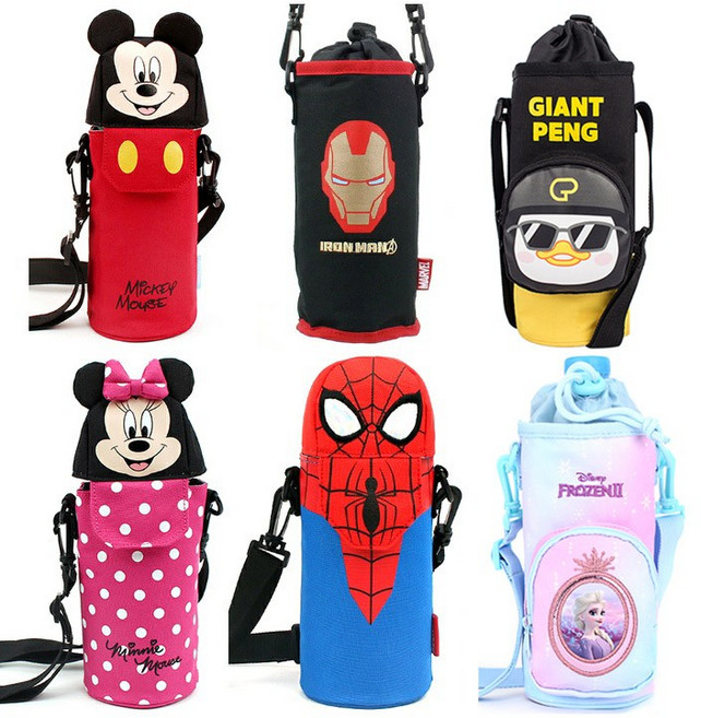 유아동 물통주머니/물병가방/물통가방/물병파우치/물통파우치/텀블러백/물병/초등/입학/선물/준비물, 09 흔한남매 패턴 물병가방 핑크