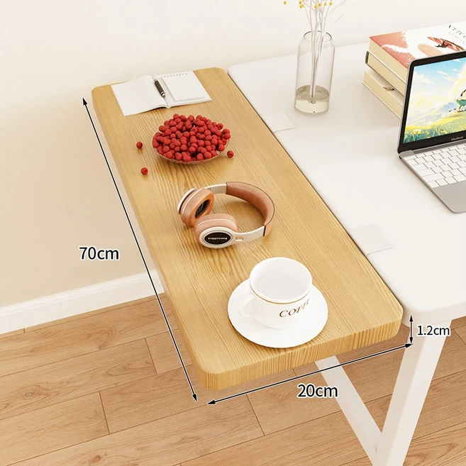 데스크탑 확장 보드 쌓을 수 있는 사무실 테이블 지지대 팔걸이 측면 스토리지 정리 랙, 21 로그컬러-70-20-화이트프레임