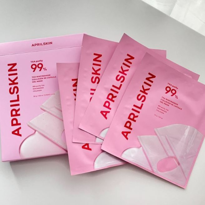 APRILSKIN TXA 99% 菸鹼醯胺膠原水凝膠面膜 TXA 99阻黑還白水凝膠面膜, 1個, TXA 99阻黑還白水凝膠面膜--現