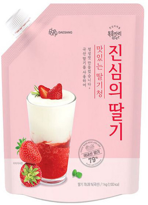 복음자리 진심의딸기청1kg 국내산딸기 아이스박스포장, 1개, 1kg, 1개입