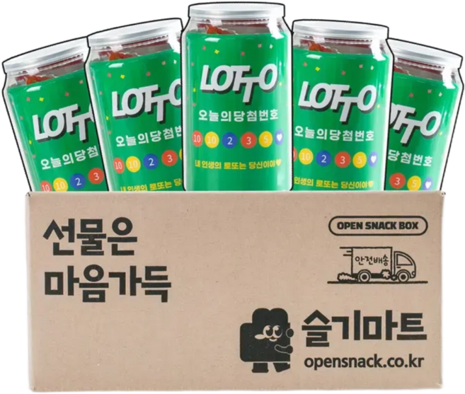 슬기마트 행운응원 캔 간식 꾸러미 선물세트 학교 단체 행사 간식세트 5캔 개별포장, 5세트, 6종/1캔