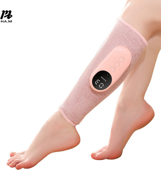 HA.M 무선 다리 마사지기 온열 휴대용 공기압 안마기 종아리 마사지기, 핑크, 1개