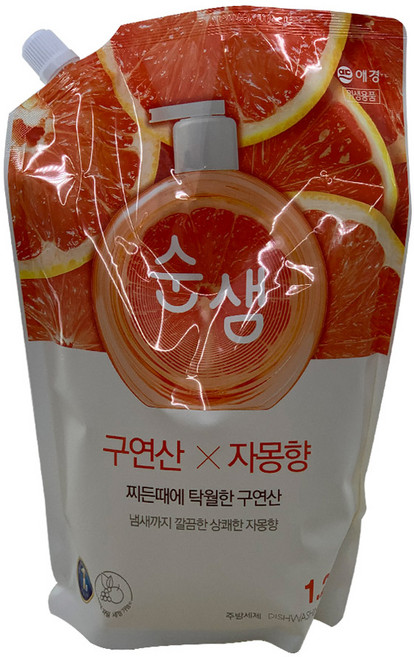 [프리티박스] 순샘 구연산 X 자몽향 주방세제 리필 1.2L - O_^^21080700EA^^, 1개