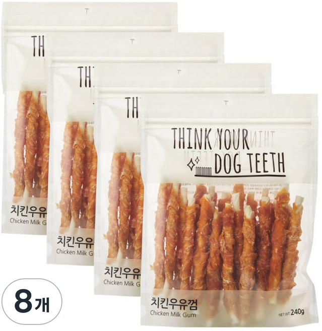 띵크유어도그티 강아지 딩고껌 스틱형 24P, 치킨, 240g, 8개