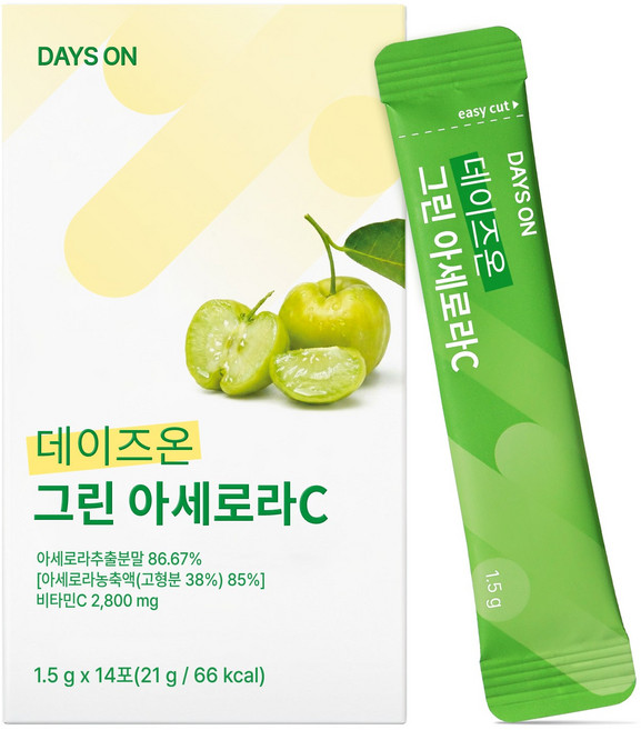 데이즈온 그린아세로라C 천연비타민C 분말 28포(4주분), 2박스, 28회분
