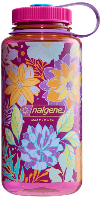NALGENE 1000cc寬嘴水壺 戶外 露營 登山 運動, 花卉, 1個, 1L