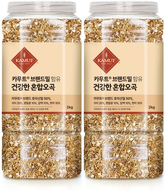 [정품] (1+1특가) 카무트 브랜드밀 함유 건강한 혼합오곡 2kg, 2개