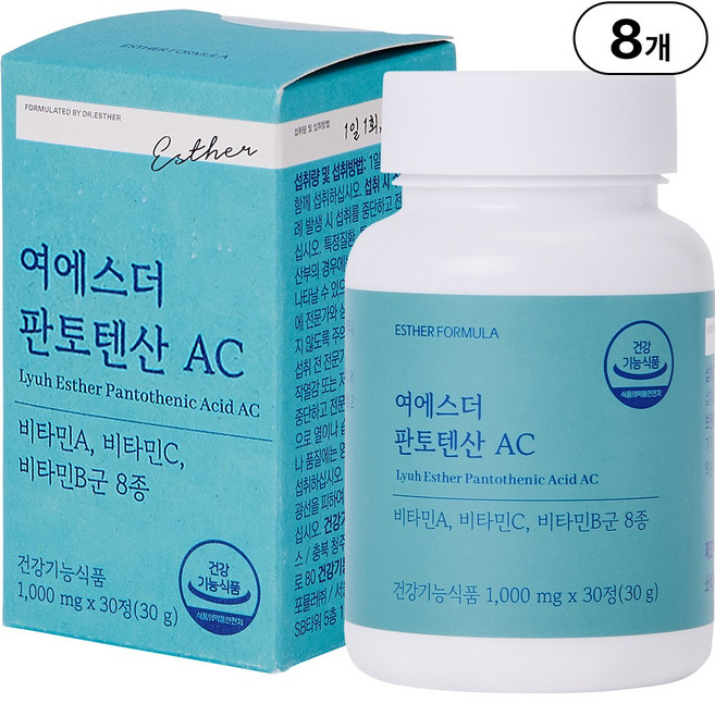 본사직영 여에스더 판토텐산 AC l 판토텐산 4000퍼센트 l 국민영양 프로젝트, 8개, 30정