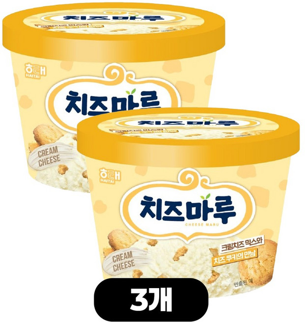 해태 홈 아이스크림 치즈마루 카톤, 3개, 900ml
