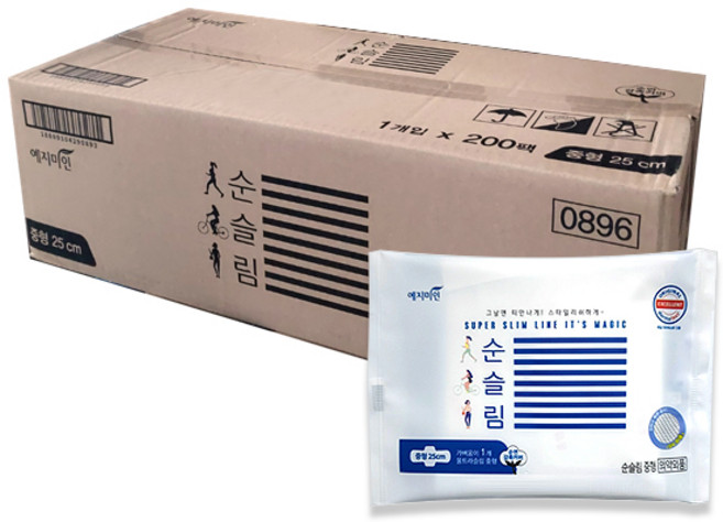 예지미인 순슬림 생리대 울트라 중형 1입 개별포장 낱개포장 1박스, 200개입, 1세트