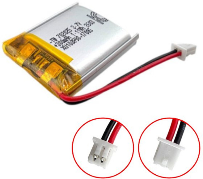 3.7V 702025 배터리 300mAh 리튬폴리머, 1개, 1개입