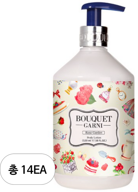 부케가르니 바디로션 로즈가든향, 520ml, 14개