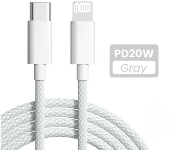 PD 20W USB C 케이블 iPhone 14 13 12 11 Pro Max Xs 8 Plus iPad 와이어 3A iPhone 용 고속 충전 코드 유, 01 WHITE, 03 2m, 1개