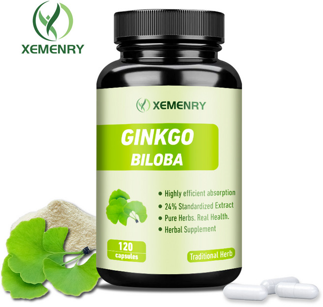 XEMENRY 銀杏 GINKGO BILOBA 24% 標準化提取, 120組
