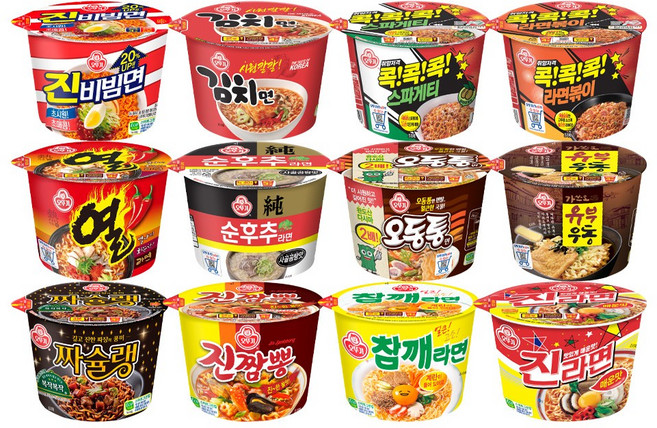 오뚜기 용기면 12종 세트(김치면+참깨라면+진매+열라면+진짬뽕+유부우동+오동통면+순후추사골곰탕+스파게티+라면볶이+진비빔면+짜슐랭), 12개
