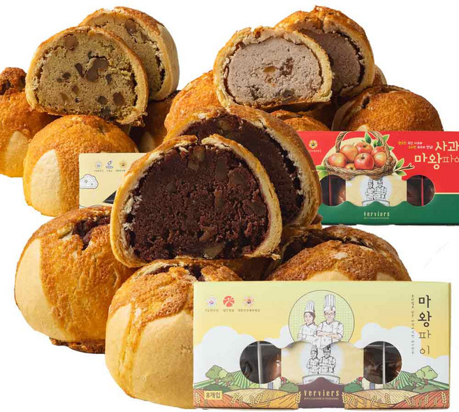 베비에르 마왕파이 오리지널팥+유자+사과 3박스, 55g, 24개