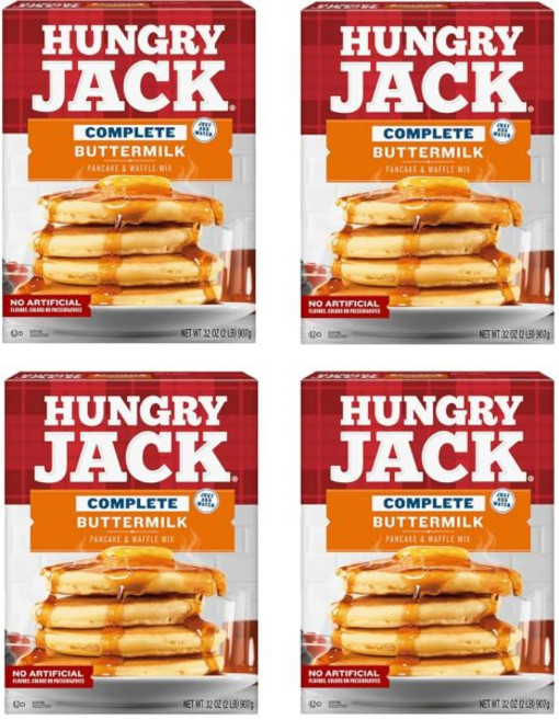 홈베이킹 재료 반죽 와플 팬케이크 포괄적인.배고픈.잭 버터밀크 & 믹스 32온스 박스 4팩