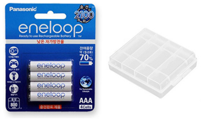 에네루프 AAA 충전지 4알 + 보관 케이스, 1개
