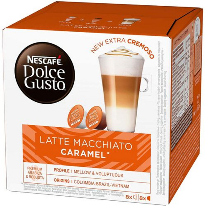 돌체 구스토 라떼 마키아토 카라멜로 3 x 8인분 커피 Dolce Gusto Latte Macchiato Caramelo 3 x 8 servings coffee, 상세참조