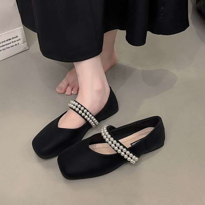 溫柔珍珠瑪麗珍單鞋 女鞋 方頭淺口平底鞋 搭配裙裝