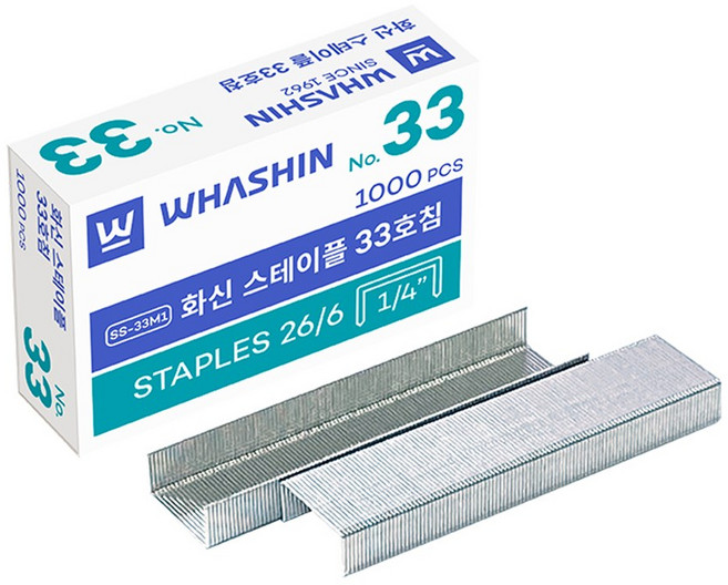 화신 스테플 33호침 1000P / 스테이플 리필심, 단품