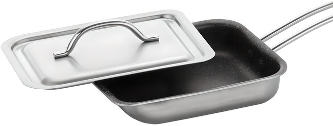 에델코첸 인덕션 통3중 교자팬 프라이팬 그레이마블 논스틱, 18cm, 1개