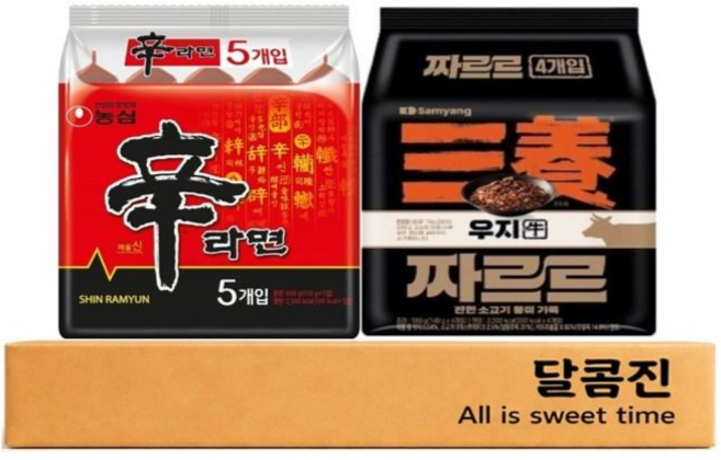 [달콤진] 신라면 5P + 삼양우지 짜르르라면 4P, 1세트