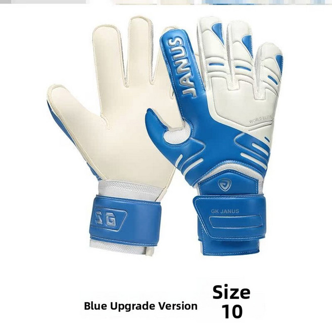 남성용 프로페셔널 축구 골키퍼 장갑 훈련용 미끄럼 방지 클래식 내마모성 라텍스 손목 보호 기능, 프리 사이즈, 10 성인용 블루 사이즈 10 체중 85 100kg 핑