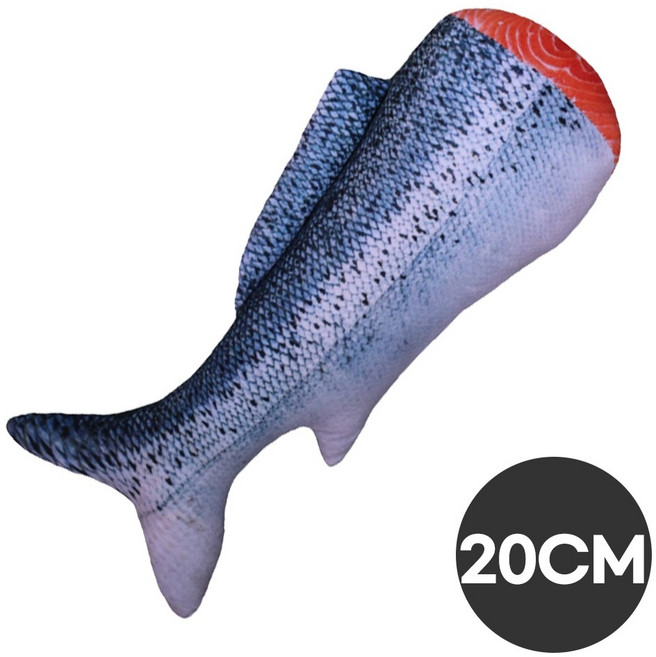 이지유 고양이 생선 인형 애착 물고기인형 장난감, 1개, 연어살 20cm